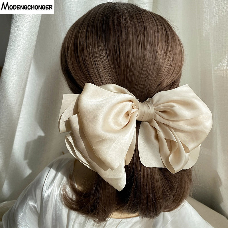 1pc Vintage Velvet Bow Hair Clip Long Ribbon Korean Hairpins Women